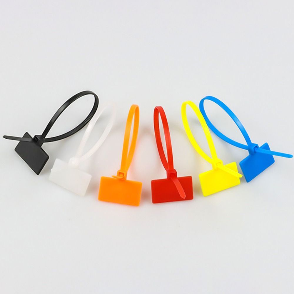 100pcs Plastic Loop Ties Markers Cable Tag Self-locking Zip Ties Easy Mark Nylon Cable Ties Tag