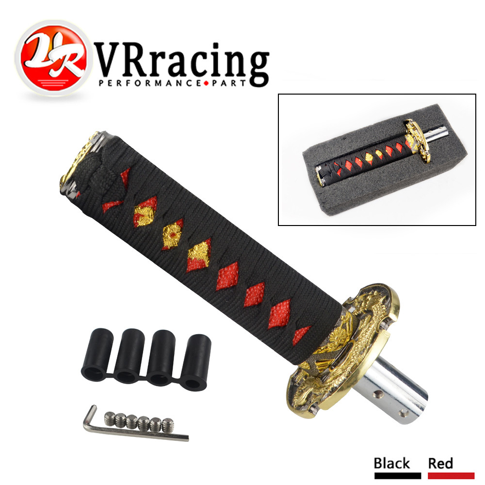 VR - UNIVERSAL JDM SHORT SAMURAI GOLD DRAGON SWORD SHIFT KNOB 155MM 210MM METAL WEIGHTED KATANA