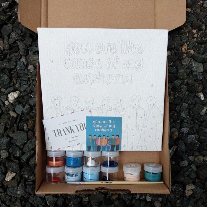 Diy painting kit , paint by number ( 20 x 20 ) bts (euphoria, 7)