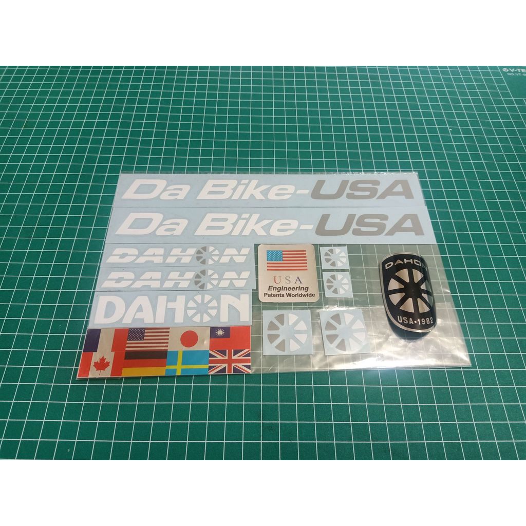 stiker dan emblem sepeda dahon da bike usa
