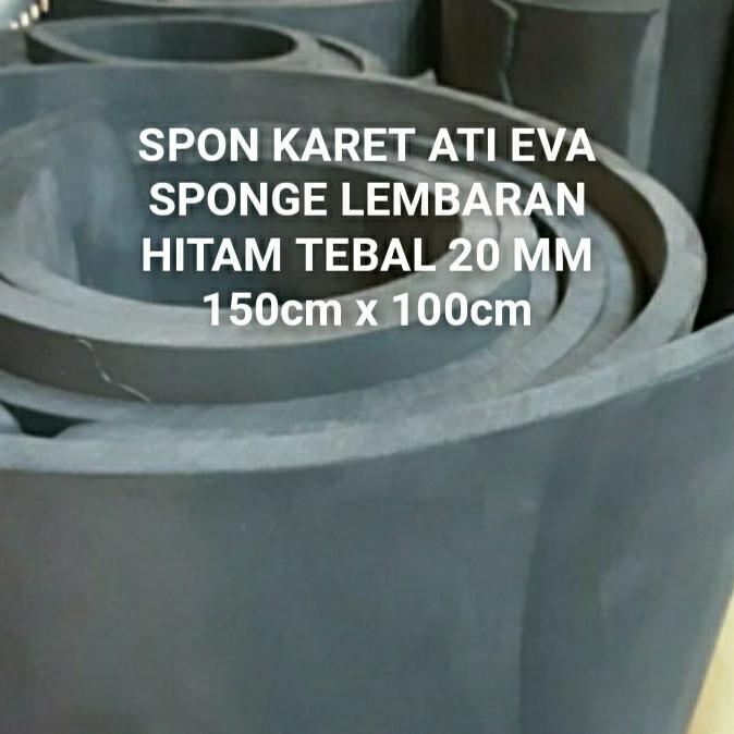 SPON KARET ATI EVA SPONGE LEMBARAN HITAM TEBAL 20 MM