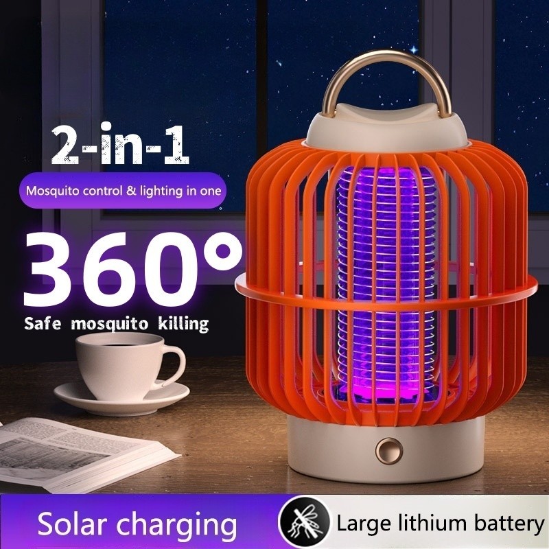 Solar Mosquito Killer Lamp Outdoor Portable Camping Usb Rechargeable Mosquito Repellent Trap Lamp