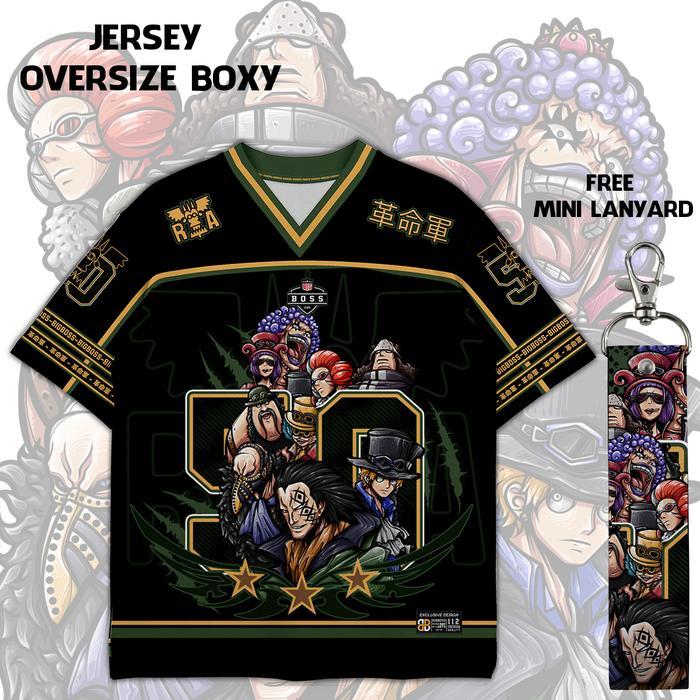 (GRATIS LANYARD, STIKER) BIGBOSS BAJU JERSEY ANIME ONE PIECE UNISEX OVERSIZE BOXY 107 REVOLUTIONARY