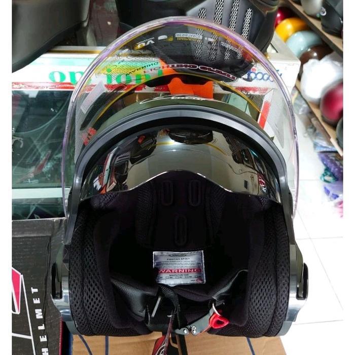 Promo Helm G2 Optimax Solid Double Visor Hitam Doff Half Original