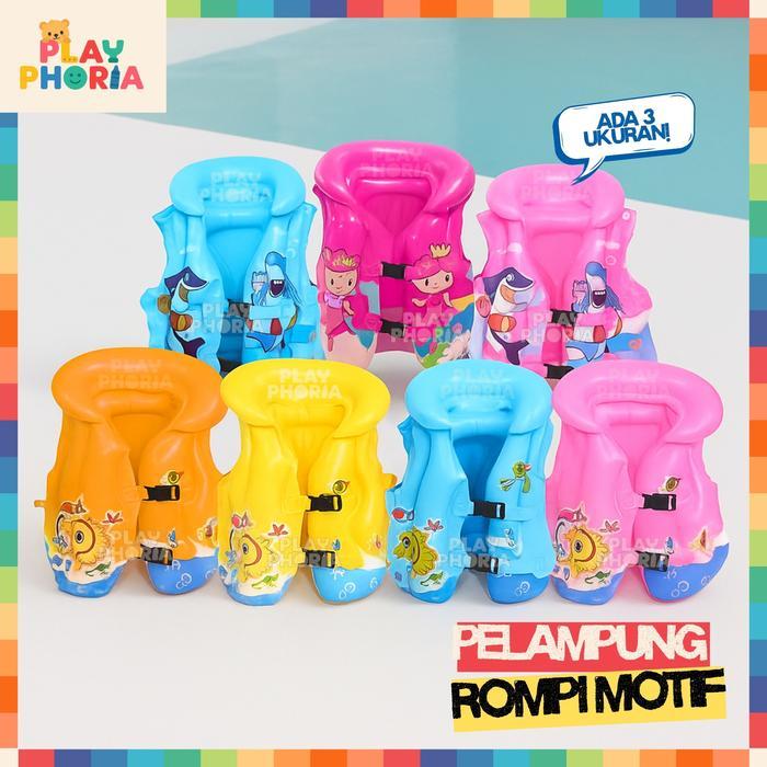 Speedo - Pelampung Rompi Renang Kids Pool Life Swim Vest Kartun Ikan Hiu Mermaid Hewan Laut Jaket