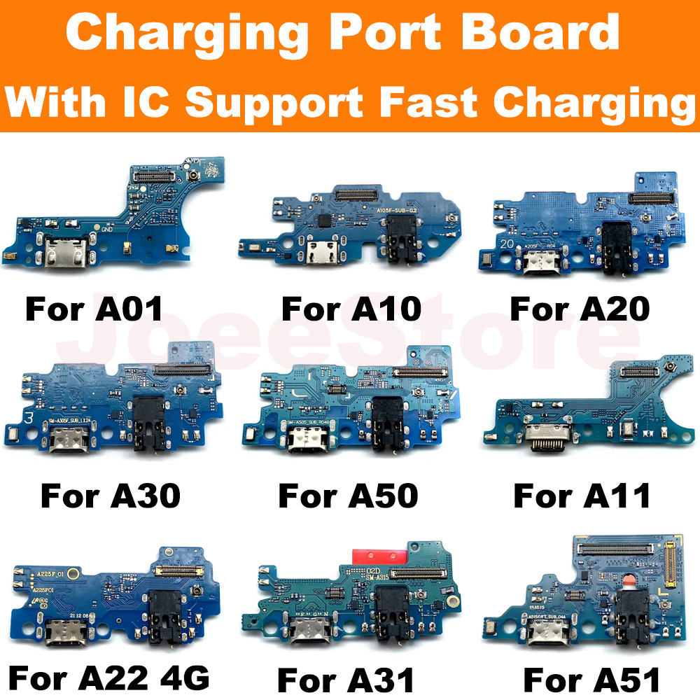 Charging Port Board For Samsung A51 A50 A31 A11 A01 A10 A02S A03 A30 A22 Microphone Module USB Fast