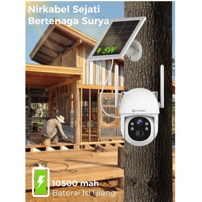 EYESEC CCTV 4G Tenaga Surya PIR Low Power Outdoor Weatherproof CCTV Solar 10500mAh Battery Kamera