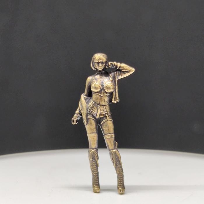 BRASS PAINTABLE MODERN HIGH-HEELED BEAUTY 1:64 SCALE MODEL DOLL FIGURINE MINIATURE WHITE FILM SEXY
