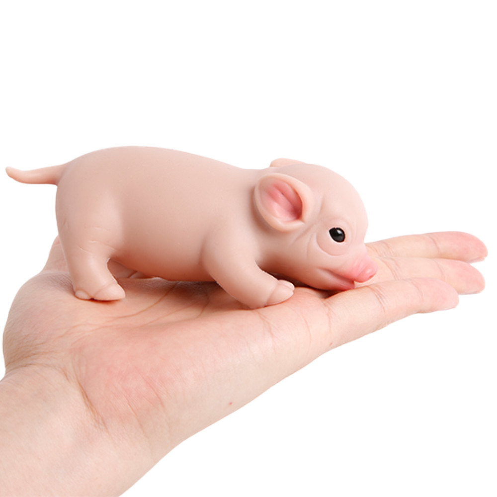 IVITA 14CM 100% Full Body Realistic Art Mini Silicone Piglet Toys Silicone Reborn Pig Doll with Eyes
