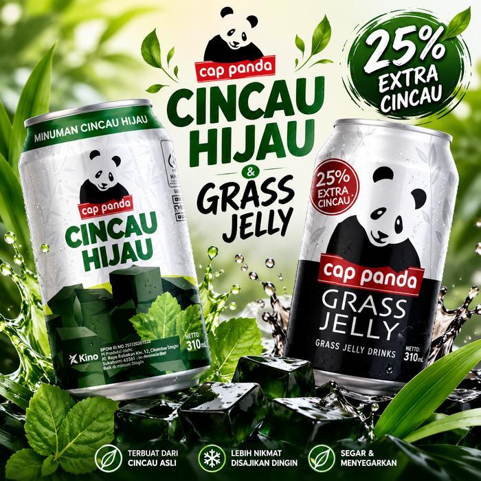Cincau CAP PANDA kaleng dijual per DUS isi 24 kaleng tersedia cincau Panda dan Cincau Hijau di Toko 