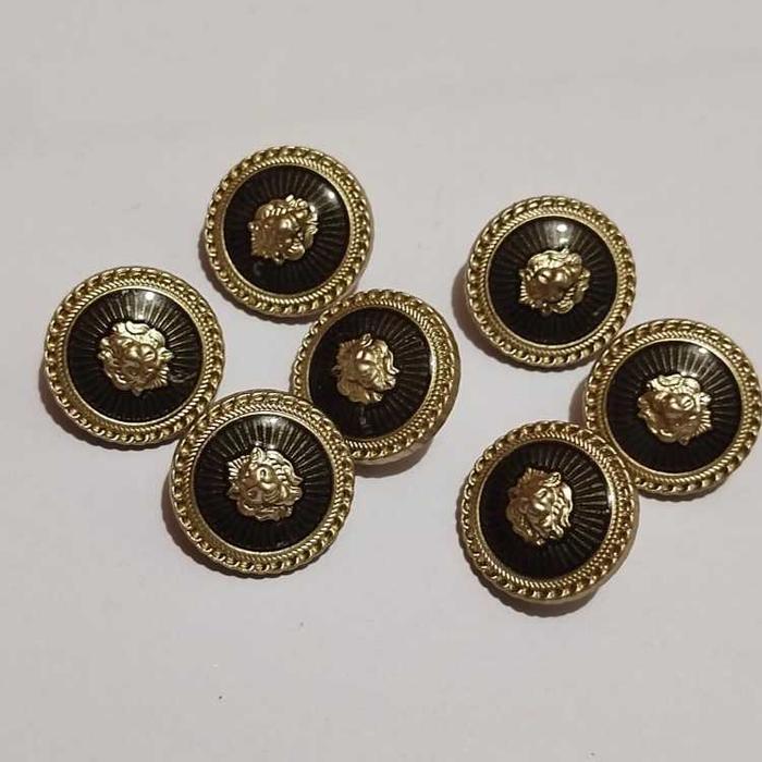 12Pcs Kancing Baju Jasko Motif Singa Diameter 15 Mm Dan 21 Mm - New Produk Isi 12 Pcs Emas