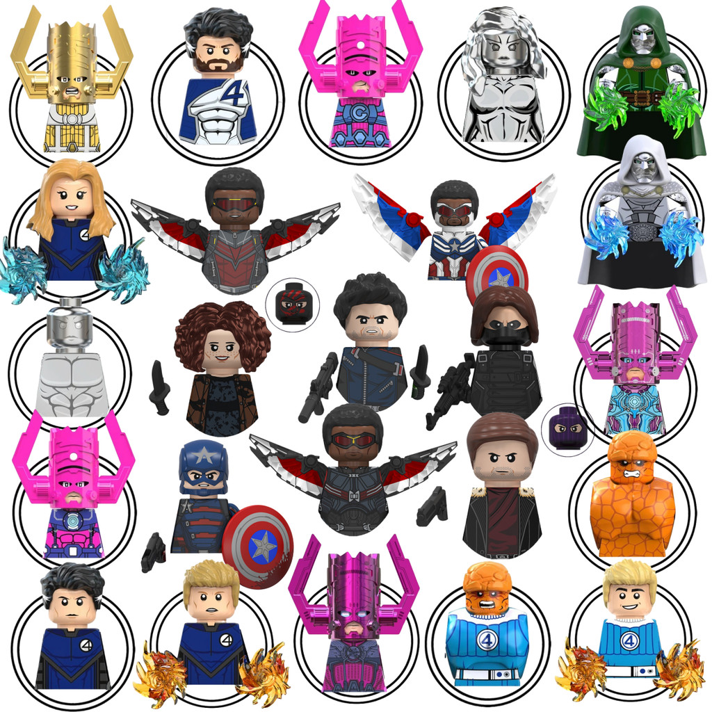 Blind Box Mini Building Blocks WM6117 Figures Big Goblin Spiderman Iron Man Venom Captain Hawk