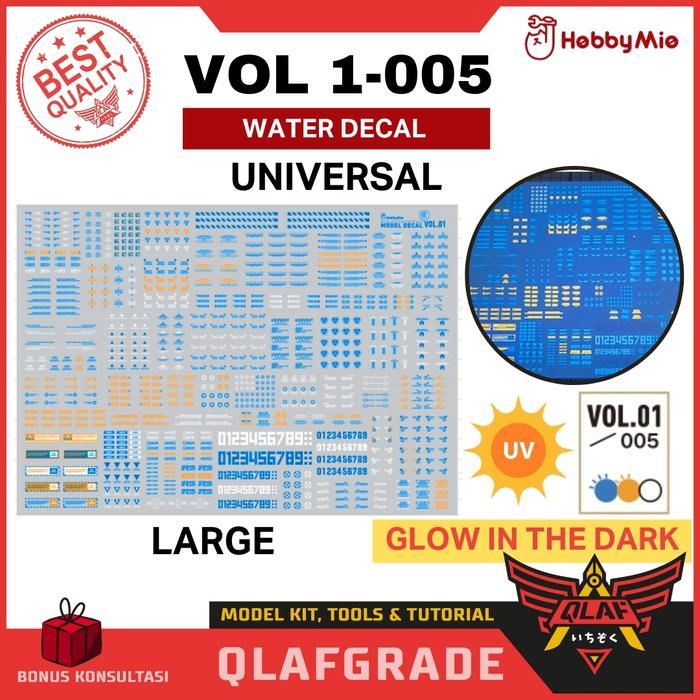 READY Water Decal Large VOL 1- 005 GLOW IN THE DARK UV MG HG RG PG - High Res. Water Slide