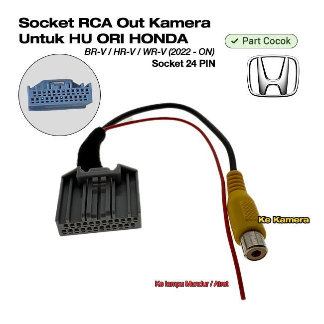 * Kabel Soket Socket 24 Pin Pnp Kamera Mundur Rca Out Headunit Ori Honda Brv/Br-V/Hrv/Hr-V/Wrv/Wr-V
