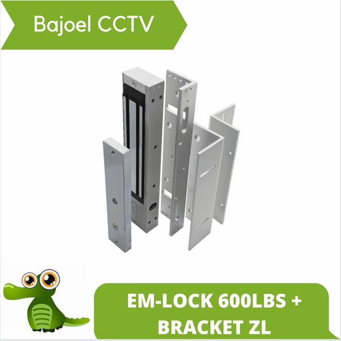 EM-LOCK 600LBS + BRACKET ZL ( Magnetic Lock EM Lock Access Control )