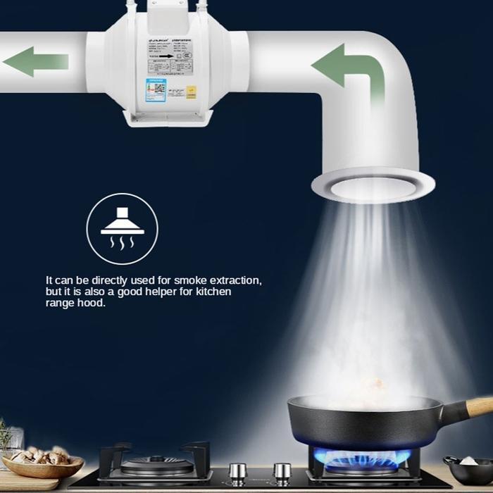 Promo 4" 6" 8" 220V Blower Dapur Penghisap Asap Dapur Blower Hisap Untuk Kamar Mandi Dapur Kipas