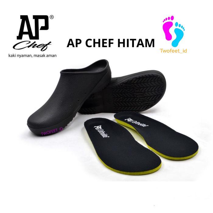 PROMO AP CHEF HITAM & PUTIH SIZE 38 - 45 - SEPATU AP CHEF - SEPATU KOKI - SEPATU AP CHEF BE5T
