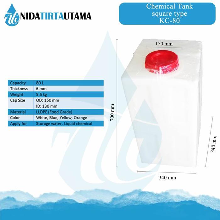Tangki Kimia LLDPE 80 Ltr Kotak (Square Tank)