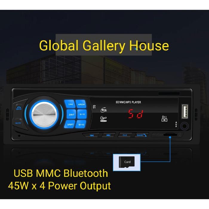 Head unit tape mobil single din Mp3 bluetooth aux Fm 45w x 4 canggih