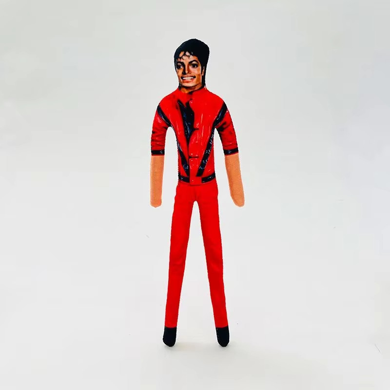 4PCS Pack Bendable Michael Jackson Plush Doll Bendy Soft Stuffed Figure Toy Poseable Desktop