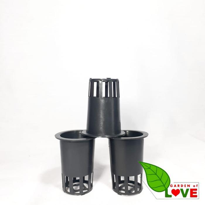 Netpot 7Cm Tinggi Hitam Diameter 5Cm Tebal - Netpot Hidroponik Grosir