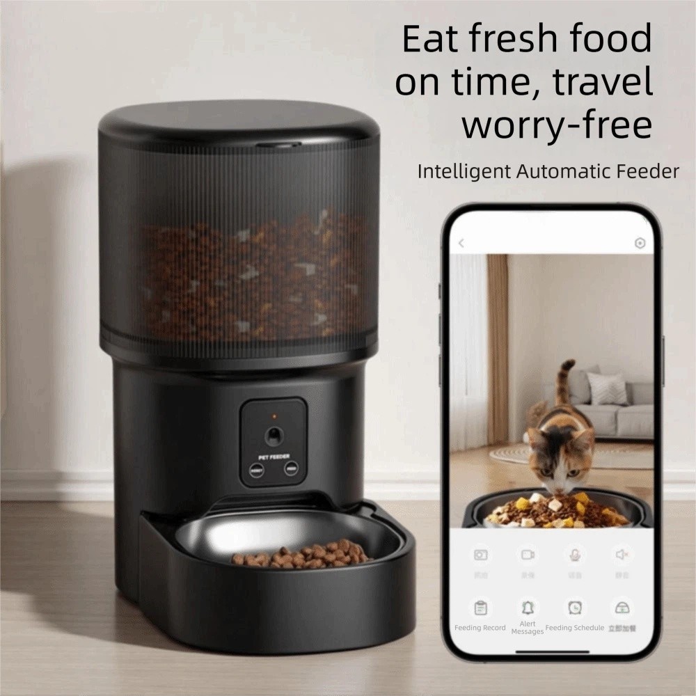 Large Capacity Automatic Pet Feeder Voice Control Timed Feeding Smart Pet Feeder with Camera