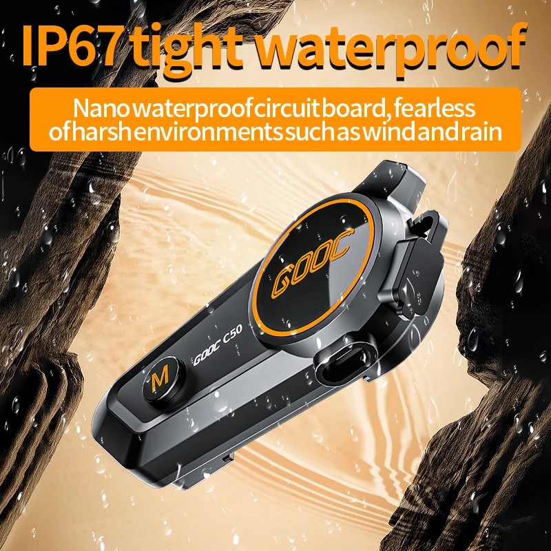 12x Music Interphone Bluetooth 5.3 Motorcycle Helmet Intercom Headset Waterproof 300m