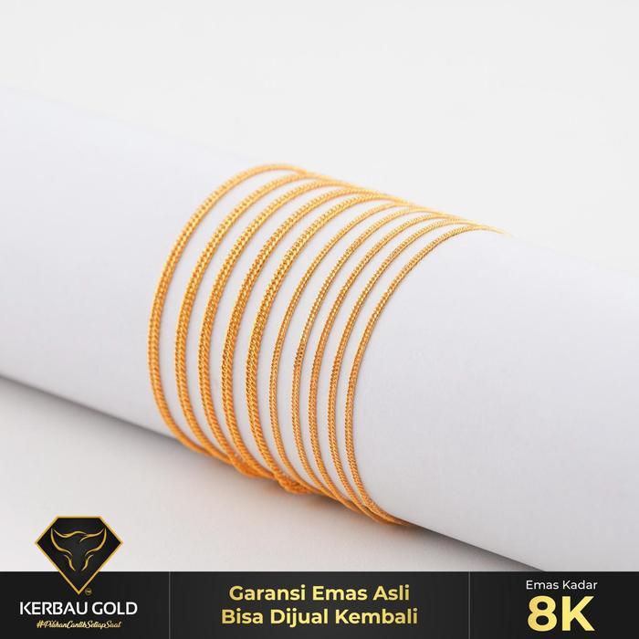[Kerbau Gold] Gelang Emas Hollo Super Ringan 8K - Emas 100%