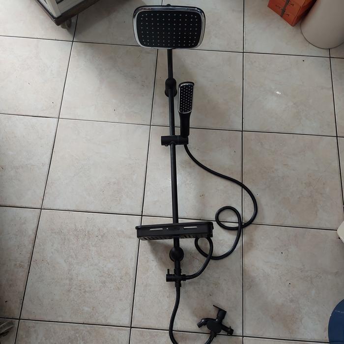 Promo Shower Tiang Set Black Tiang Shower Set Hitam Kran Shower Hitam
