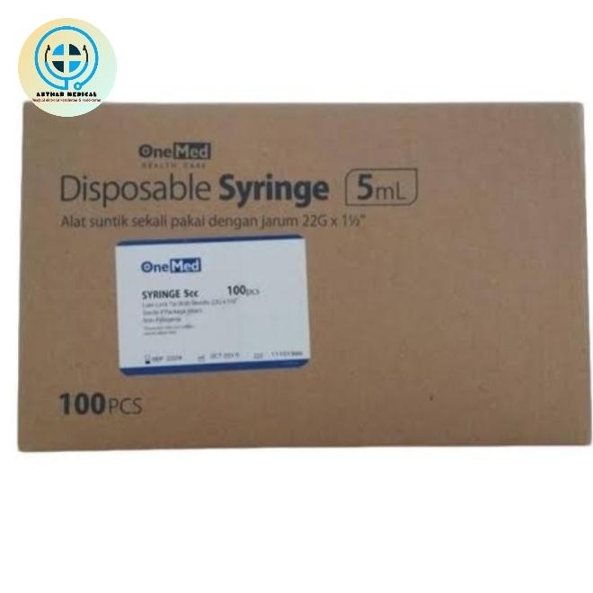 Terlaris Disposable syringe 5cc onemed with needle 22g/ spuit 5cc onemed SALE