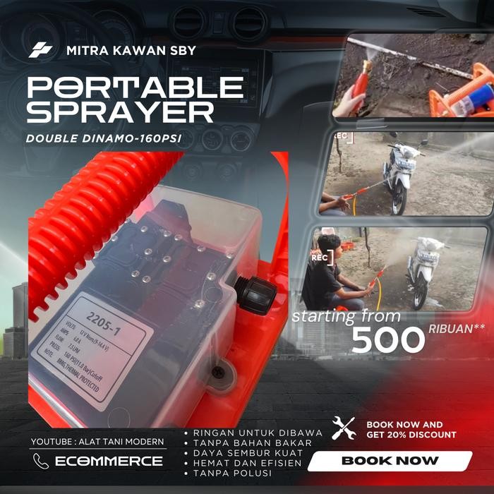 Do- Portable sprayer double pompa 160psi sprayer perkebunan dengan baterai