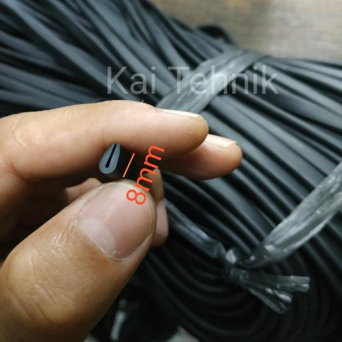 Karet Lis Polos 8 mm untuk panel, kaca atau helm