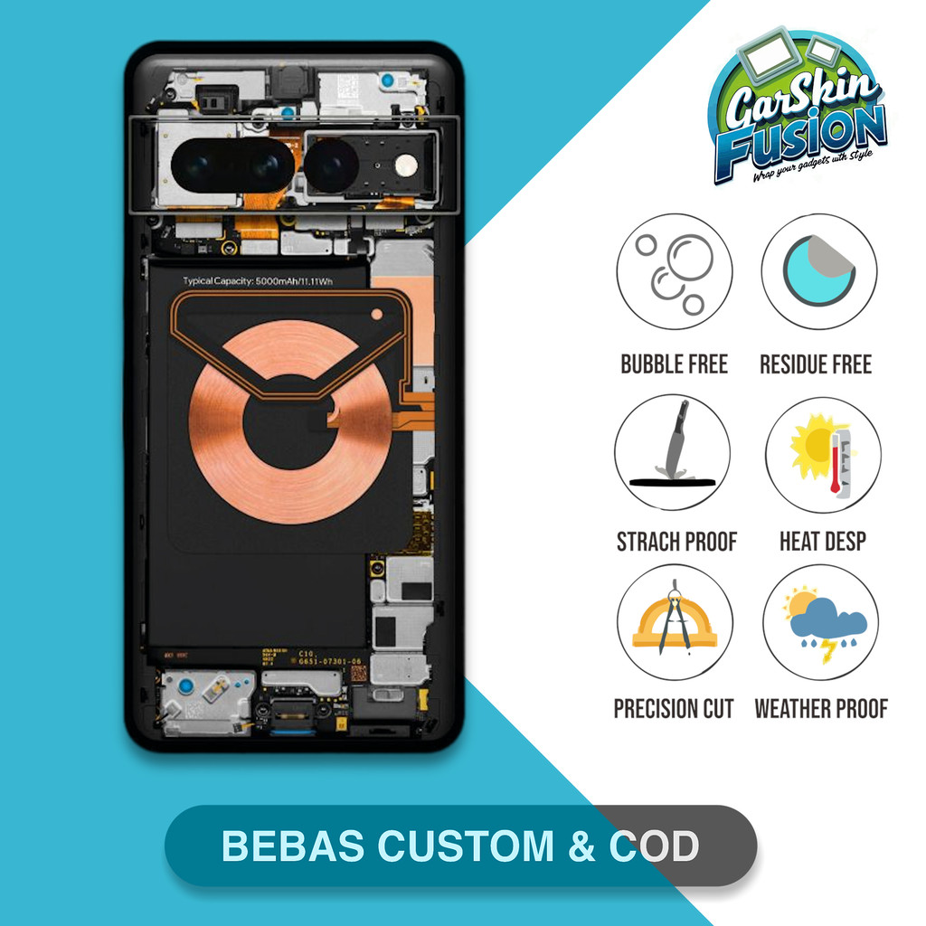 Garskin Skin Google Pixel 7 Pro teardown mesin Anti-Scratch Protector Case | by Fusion Kode - 05q