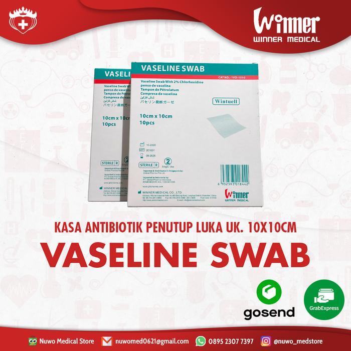 Terlaris Vaseline Swab Wintuell 10cm x 10cm Kasa Antibiotik Penutup Luka SALE