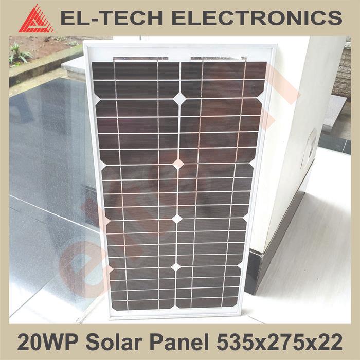 MURAH 20WP 18V 22x275x535mm Solar Cell Panel Tenaga Matahari Surya Mono CL