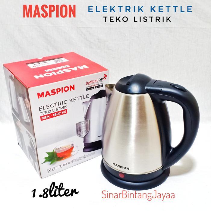 MASPION Teko listrik pemanas Air 1,8Liter Kettle Listrik 1,8L MEK1802 Kode 452