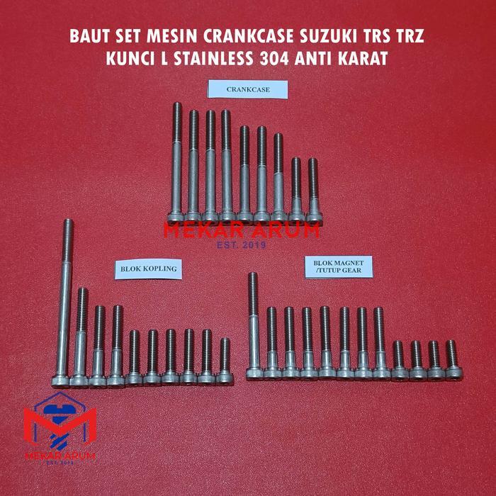 Baut Mesin Suzuki Trs Trz Kunci L Stainless Asli