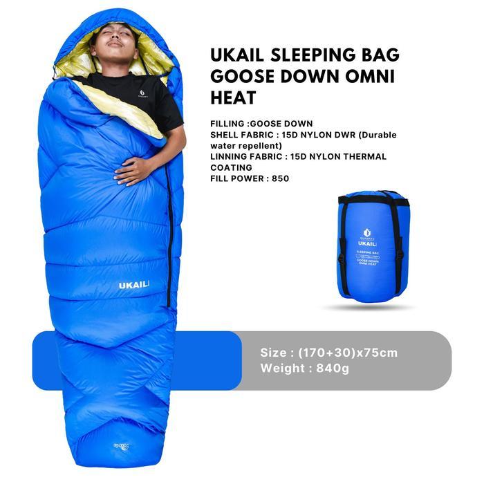 BOGABOO Sleeping bag goose down OMNI HEAT ASLI BULU ANGSA 100 % FP 850 - slepingbag musim dingin -