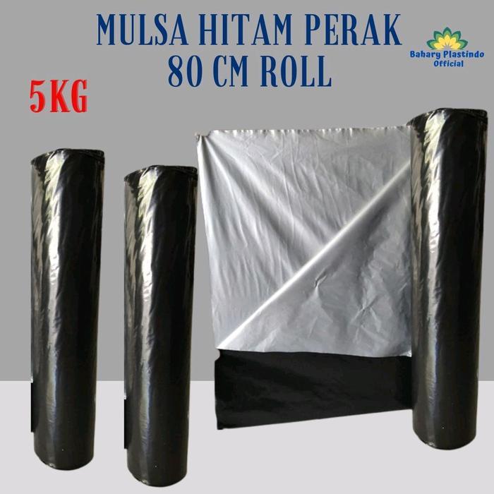 Plastik Mulsa Hitam Perak 80Cm Kemasan Roll