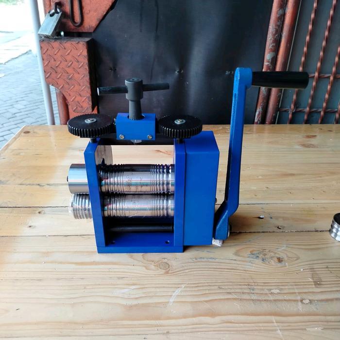 Alat Mesin Giling Press Rol Kawat Emas,Perak,Tembaga,Alumunium Model Putar Manual