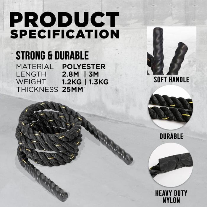 Battle Jump Rope/Weighted Skipping Rope/Heavy Rope 2,8 Meter