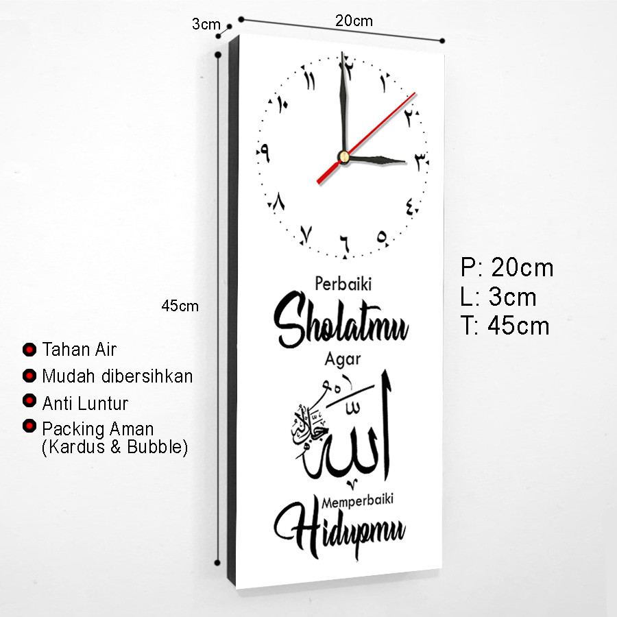 Jam Dinding islami tempel tembok Hiasan pajangan Dinding kamar
