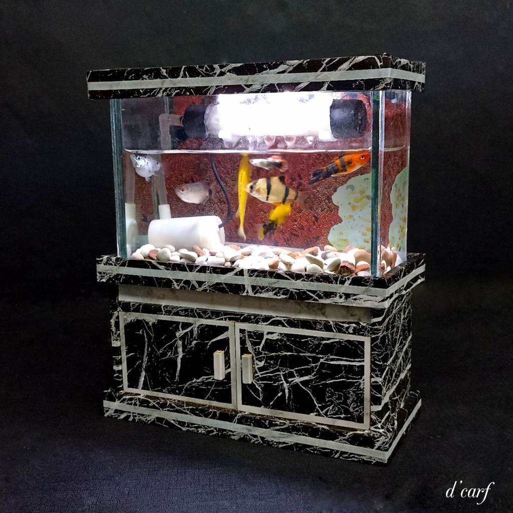 AQUARIUM FULLSET Lampu Led, batu aquarium/pasir aquarium, Stiker background aquarium, aquarium, aqua