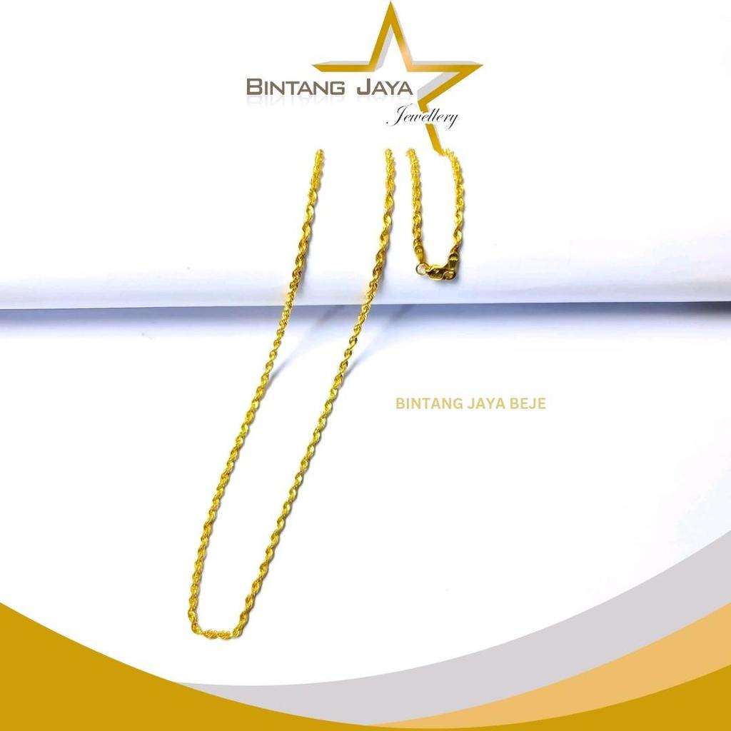 Kalung Emas Asli Rantai Tambang Kait Per (16K) Berat 8.44gr Panjang ±70.5cm – Tampil gagah dan berwi