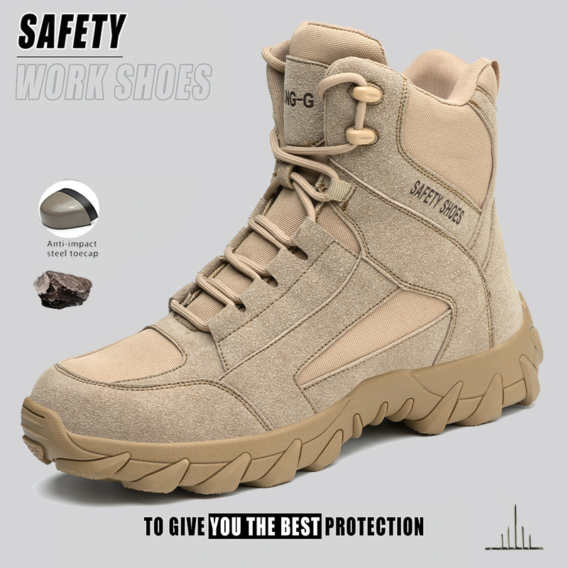 Safety Shoes Men Anti-smash Anti-puncture Work Shoes Fashion Men Sport Shoes Wear-resisting