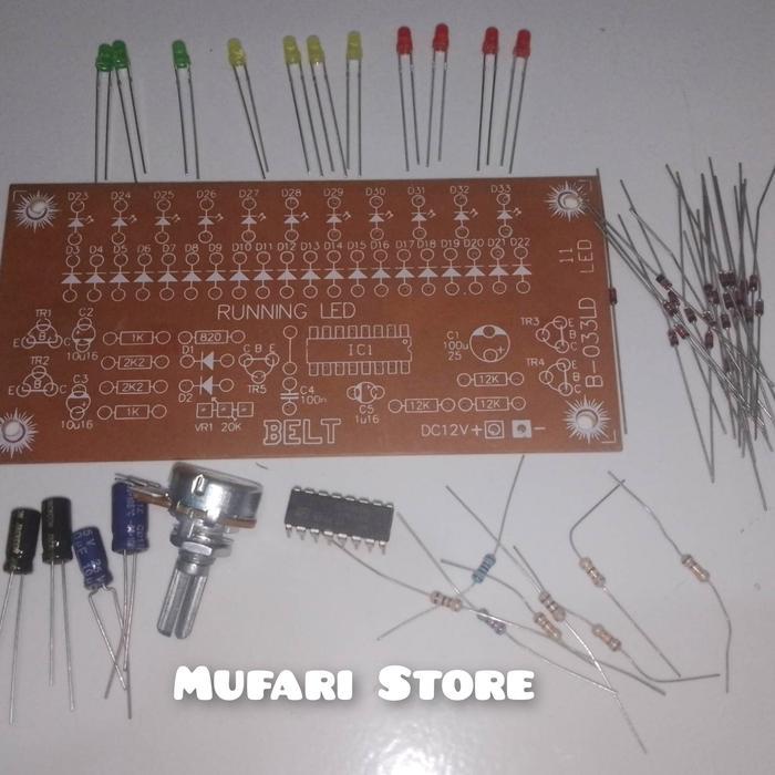 PCB Running LED + Komponen