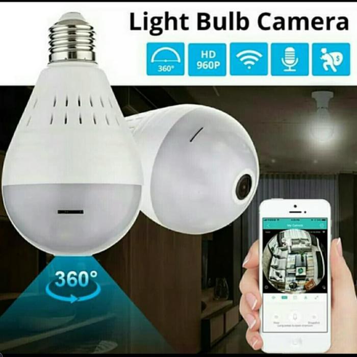 BERGARANSI Ip Camera Lampu Panoramic Wifi tersembunyi Kamera Light Bulb Mini Secu