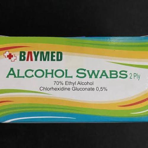 Sedia BAYMED ALKOHOL SWAB 2 PLY DUS 100 LEMBAR / TISU ANTISEPTIK / KIMIA FARMA