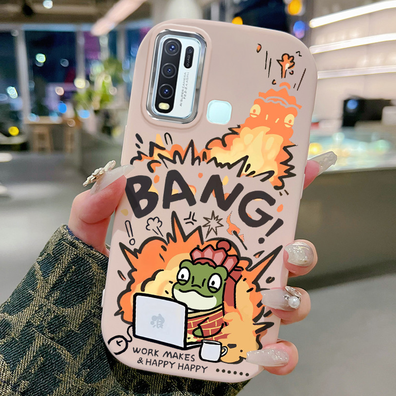Casing Hp Untuk VIVO Y50 Y30 Y30i Case Kocak Katak Marah Kesing Jelly Cesing bulat gemuk Kasing Sili