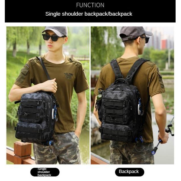 Backpack Bag 8819 Shoulder Rod 3 in 1 Tas Ransel Pancing Multifungsi